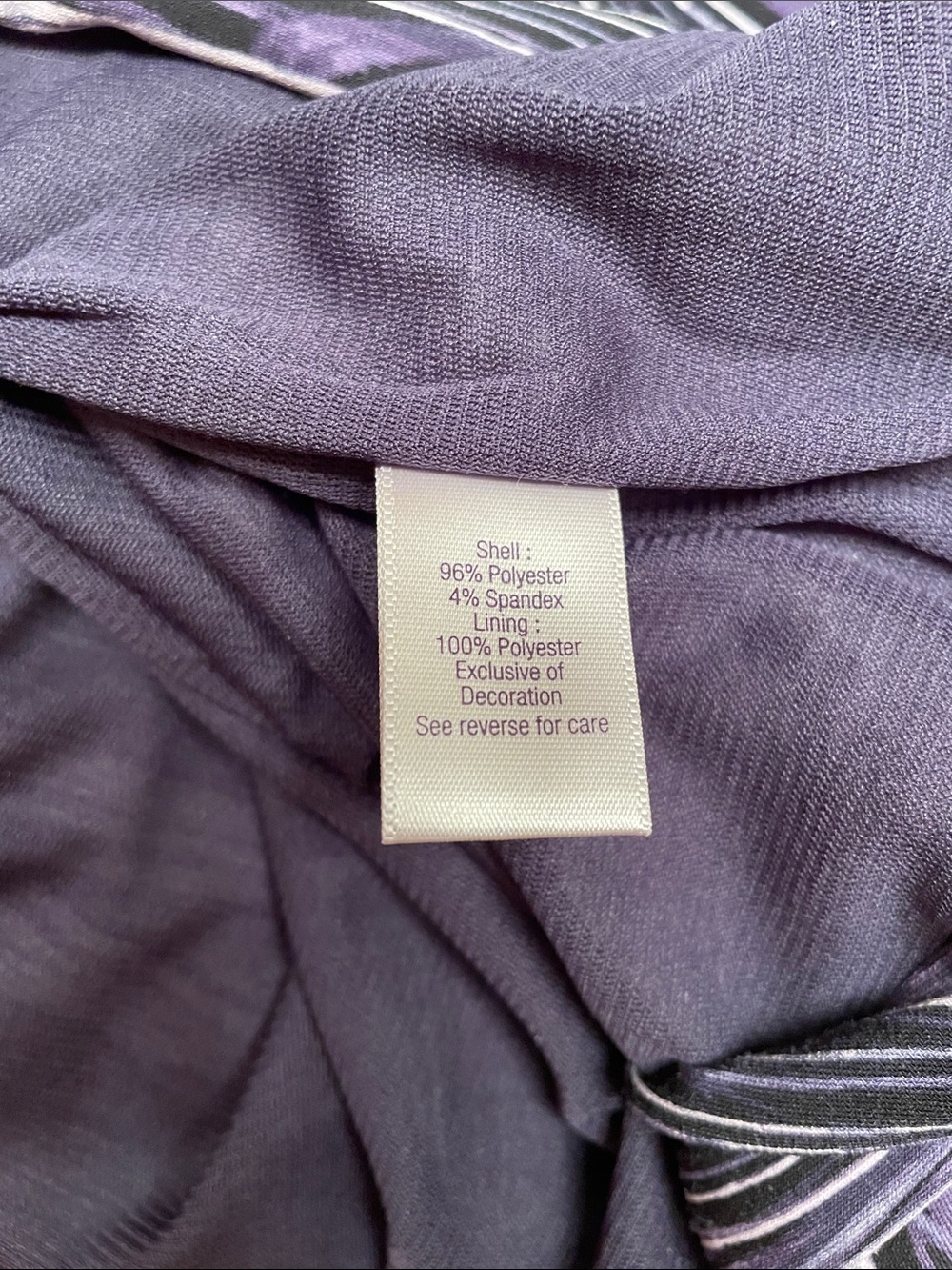 Jennifer Lopez Purple and Light Lavender Wave-Print Draped Blouse - Picture 6 of 9
